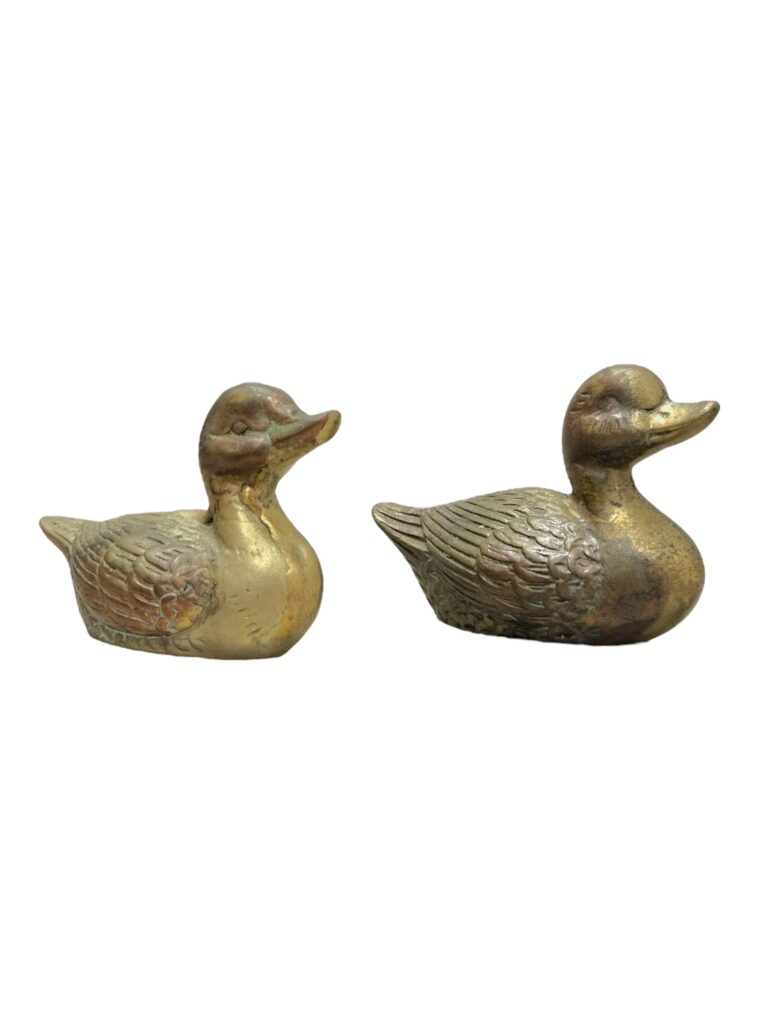Pair of Petite Vintage Brass Ducks - Image 5
