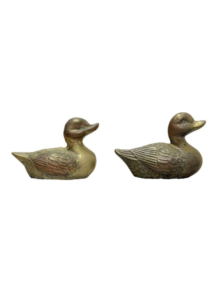 Pair of Petite Vintage Brass Ducks - Image 6