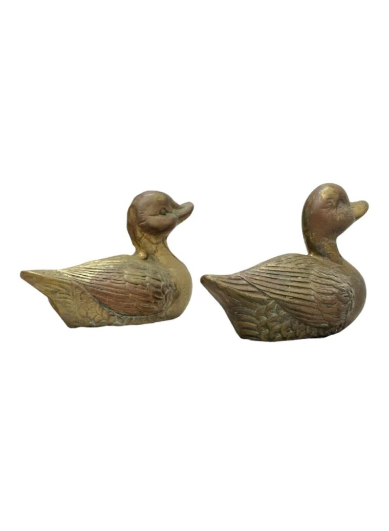 Pair of Petite Vintage Brass Ducks - Image 7