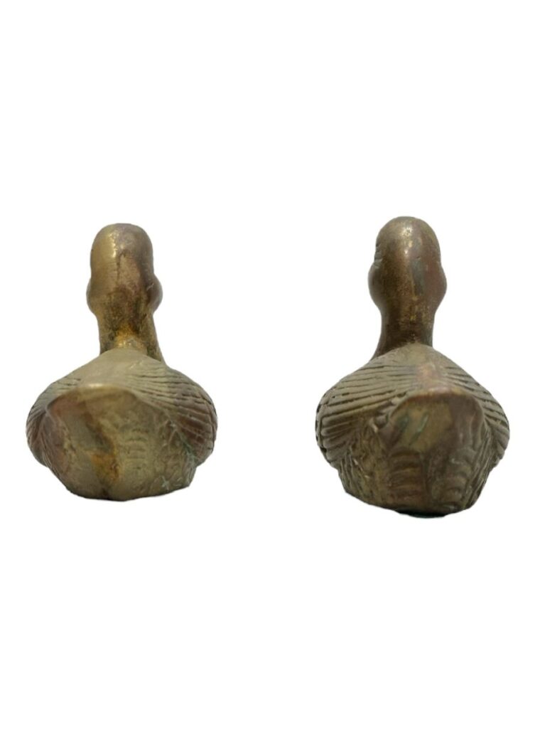 Pair of Petite Vintage Brass Ducks - Image 8