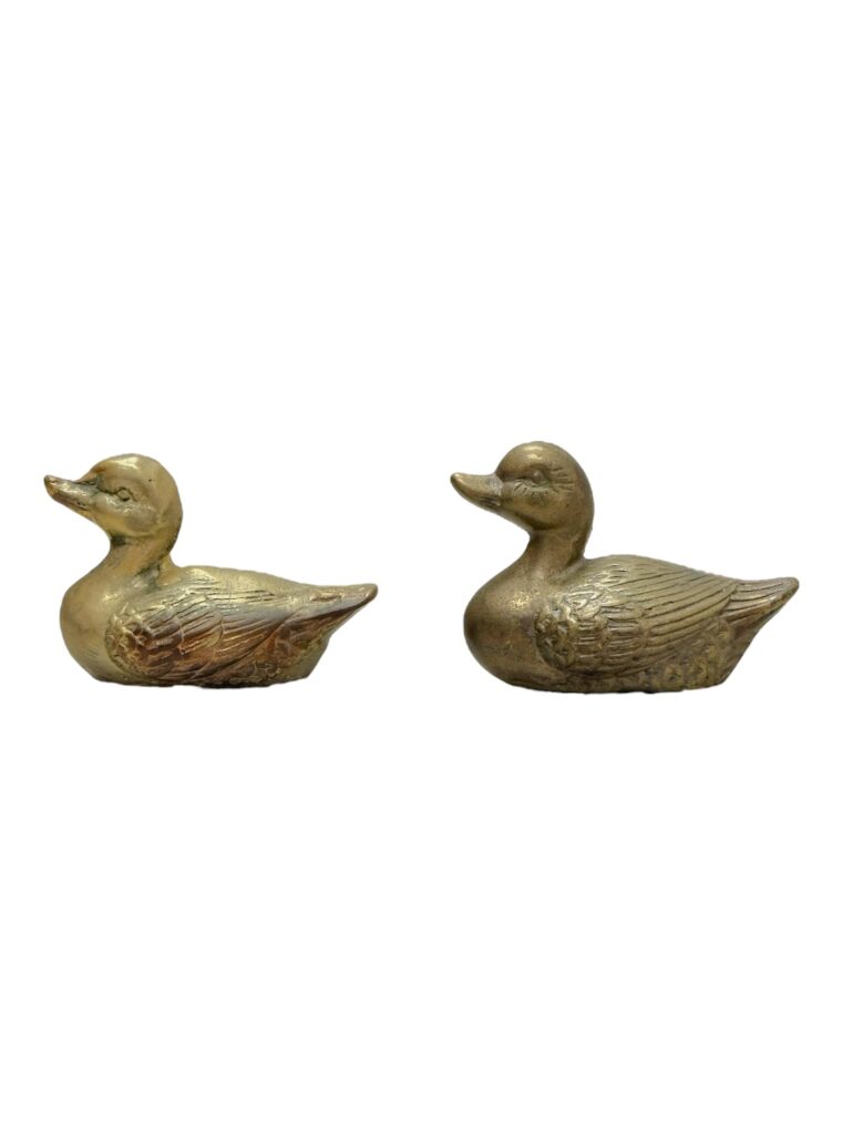 Pair of Petite Vintage Brass Ducks - Image 10