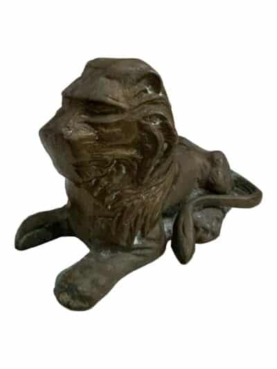 Vintage Brass Lion Sculpture