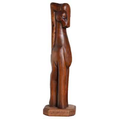 Large Vintage Hand Carved Wooden Ram