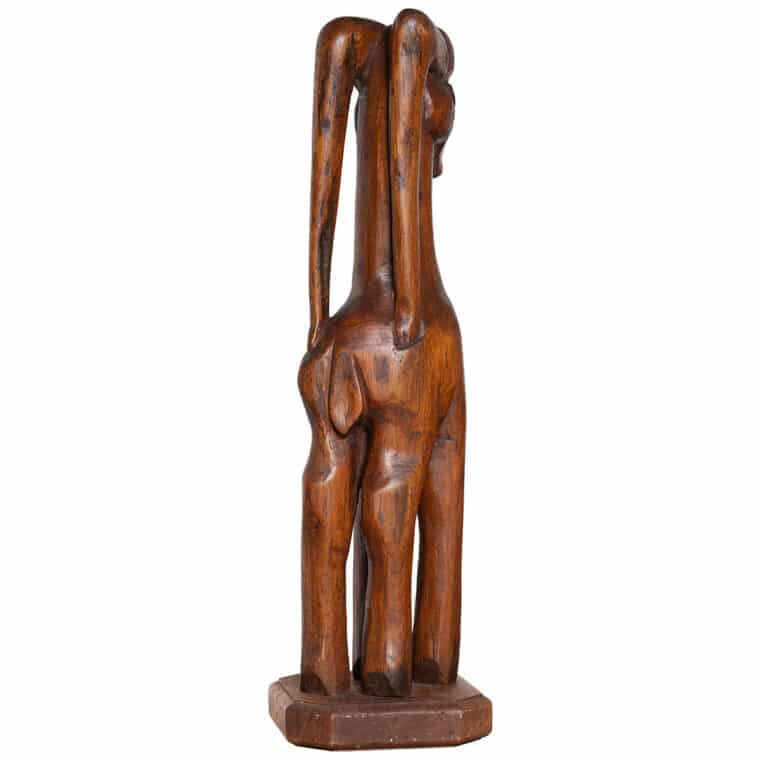 Large Vintage Hand Carved Wooden Ram - Image 5