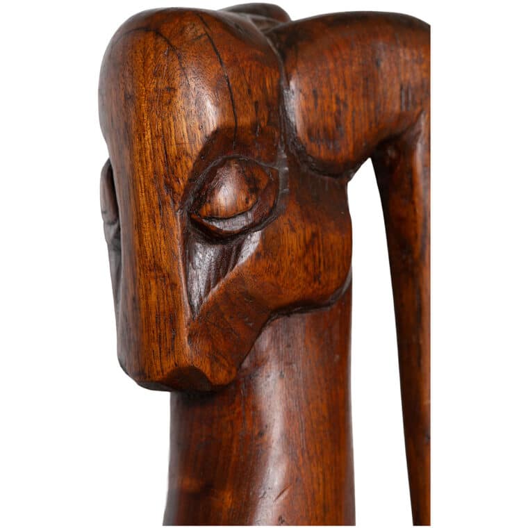 Large Vintage Hand Carved Wooden Ram - Image 7