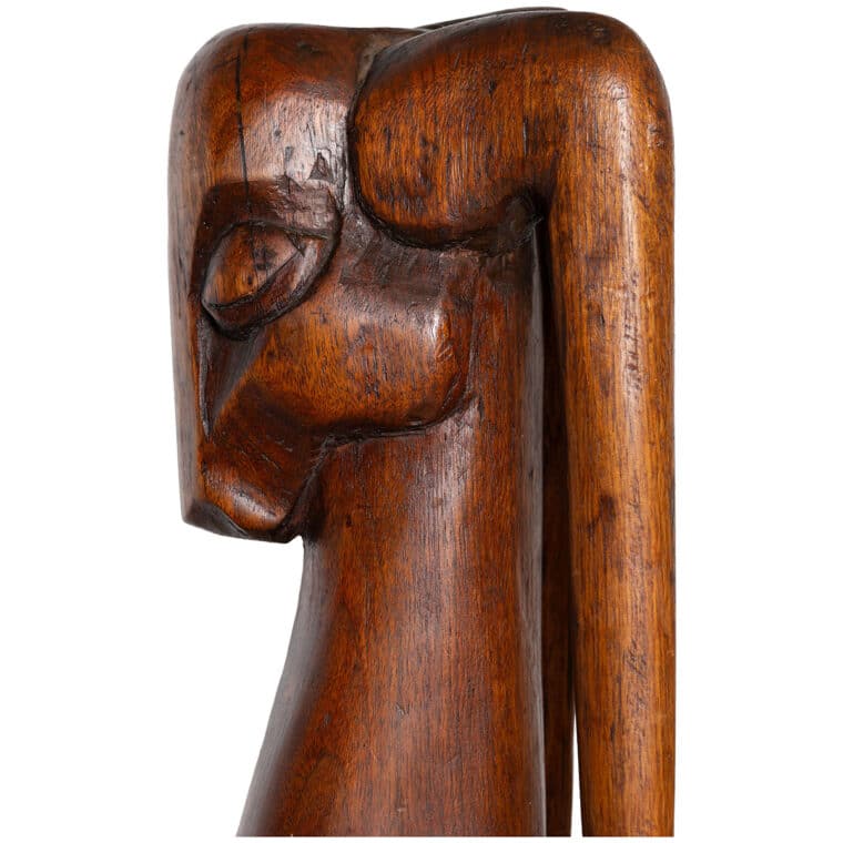 Large Vintage Hand Carved Wooden Ram - Image 8