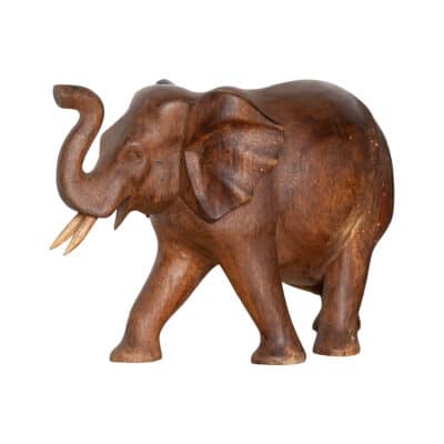 Vintage Carved Wood Elephant