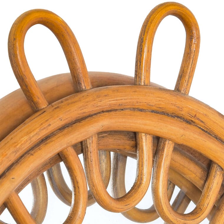 Mid-Century Style Oval Rattan and Bamboo Mirror - Image 3