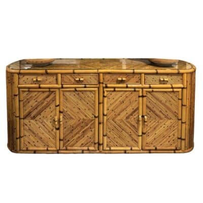 Vintage Mid-Century Modern Bamboo Buffet