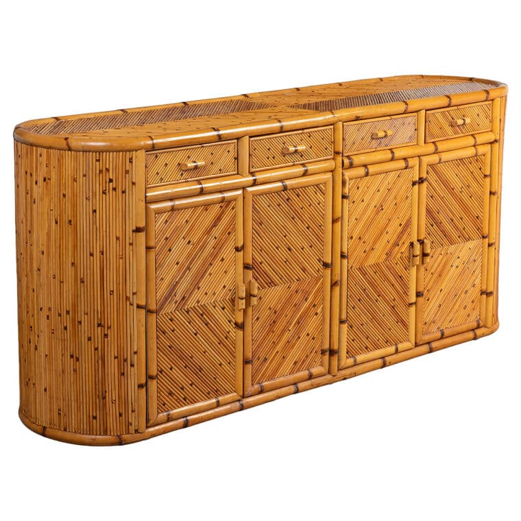 Vintage Mid-Century Modern Bamboo Buffet - Image 2