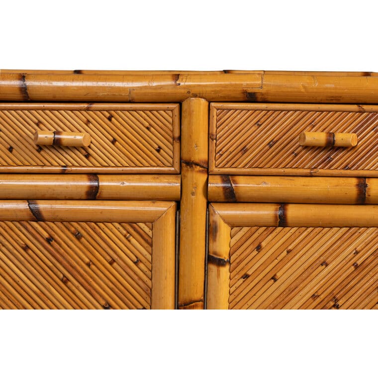 Vintage Mid-Century Modern Bamboo Buffet - Image 10