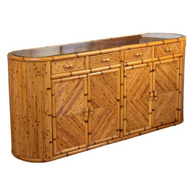 Vintage Mid-Century Modern Bamboo Buffet