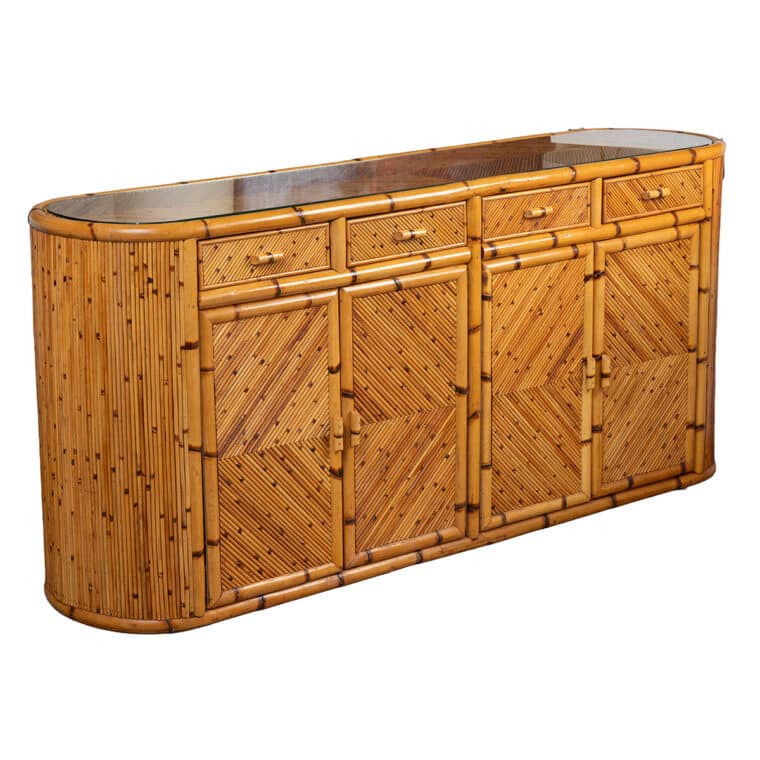 Vintage Mid-Century Modern Bamboo Buffet