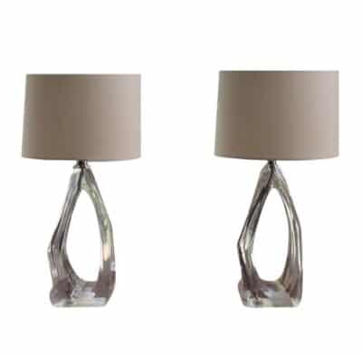 Pair of Vintage Modern Acrylic Irregular Lamps