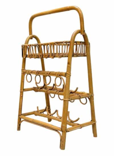 Vintage Mid-Century Rattan Drink Caddy