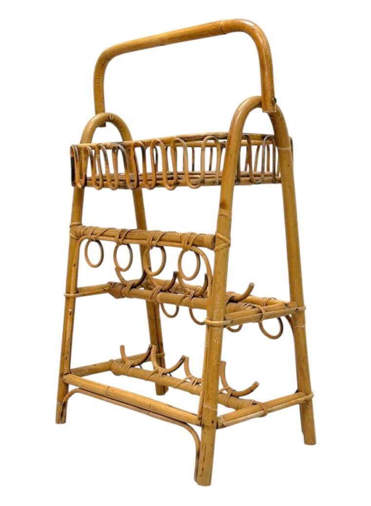 Vintage Mid-Century Rattan Drink Caddy
