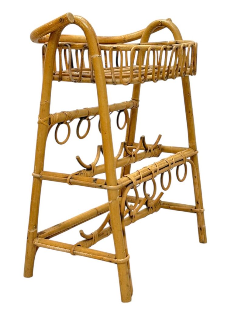 Vintage Mid-Century Rattan Drink Caddy - Image 5