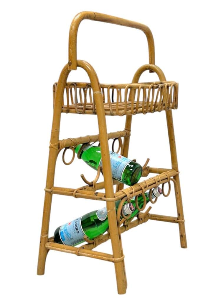 Vintage Mid-Century Rattan Drink Caddy - Image 6