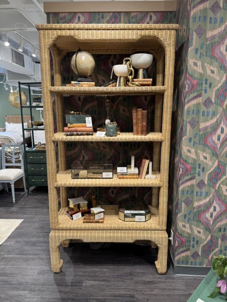 Ming Style 5 Shelf Rattan Etagere - Image 11