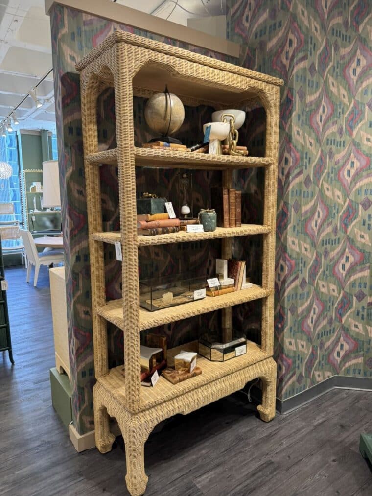 Ming Style 5 Shelf Rattan Etagere - Image 10