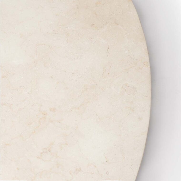 Round Marble and Fluted Oak Coffee Table - Image 2