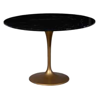 Tulipano Round Black Marble Dining Table