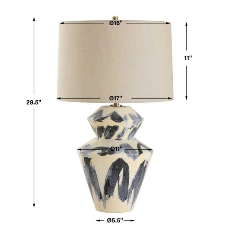 Abstract Blue and Cream Table Lamp - Image 5