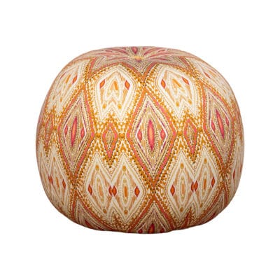 Vermillion Ikat Pouf Ottoman