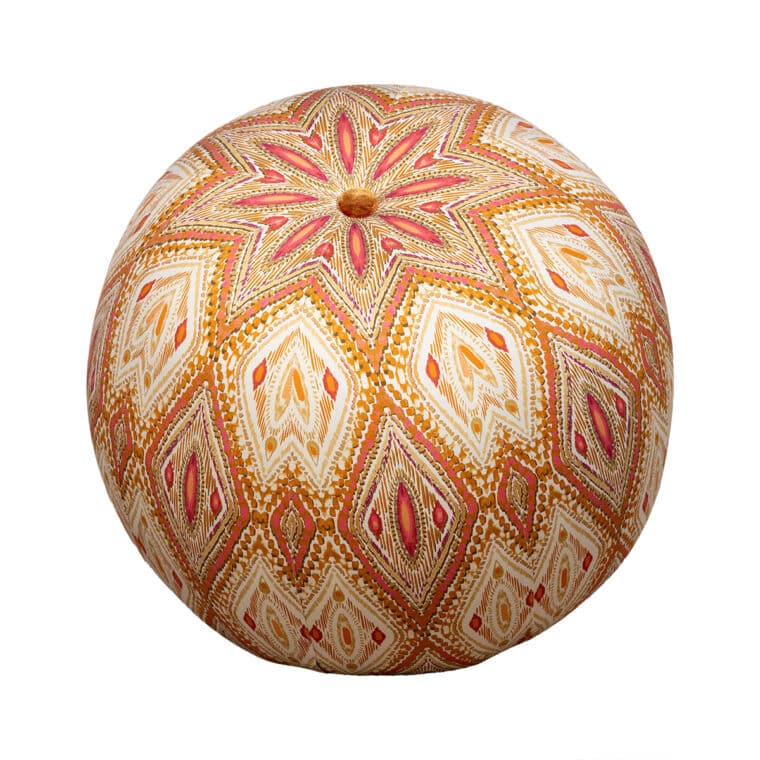Vermillion Ikat Pouf Ottoman - Image 2