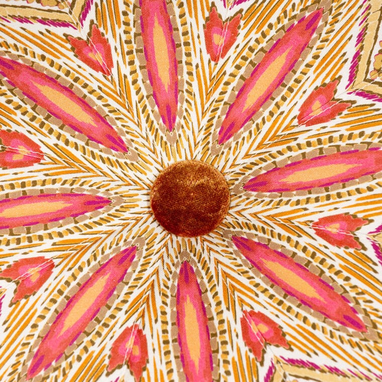 Vermillion Ikat Pouf Ottoman - Image 4