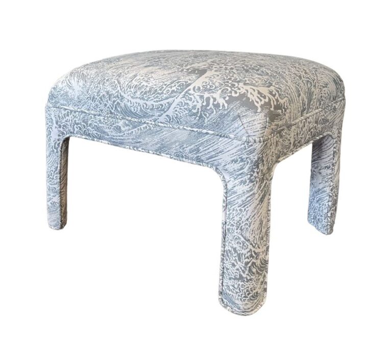 Stool Upholstered with Holly Hunt Fabric  - Image 2