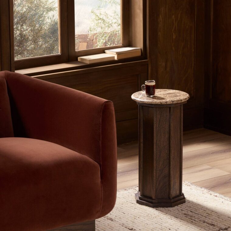 Brown Marble Top Side Table - Image 10