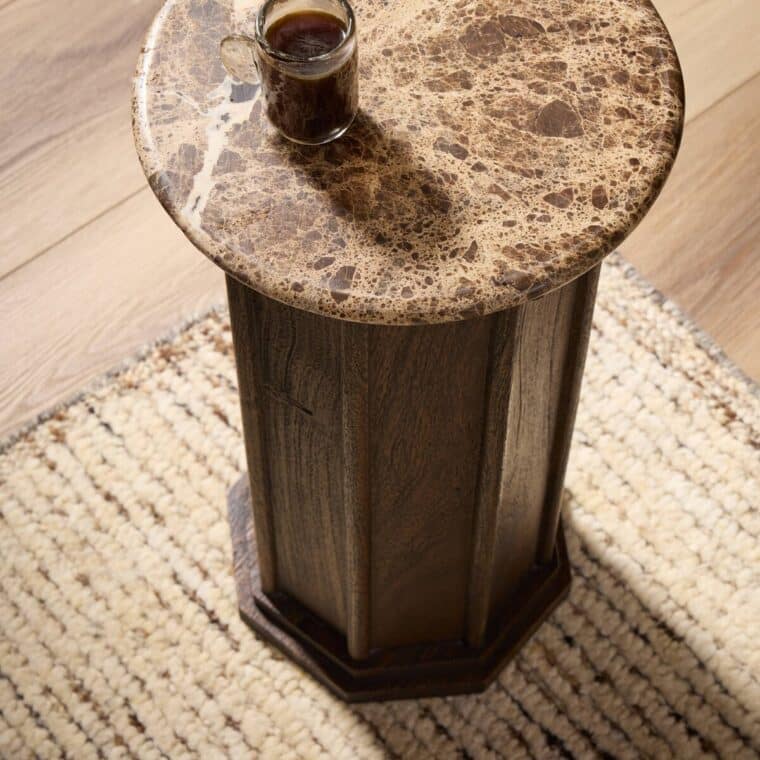 Brown Marble Top Side Table - Image 9