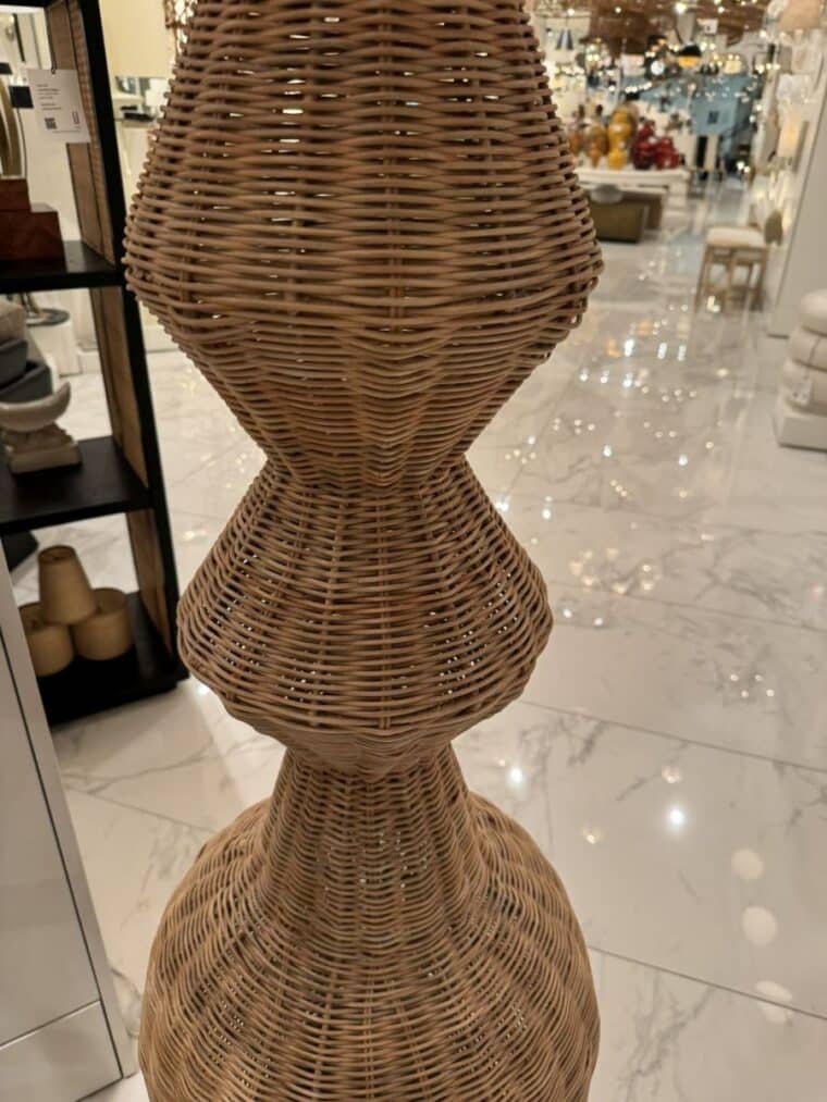 Flared Empire Rattan Floor Lamp - Image 7