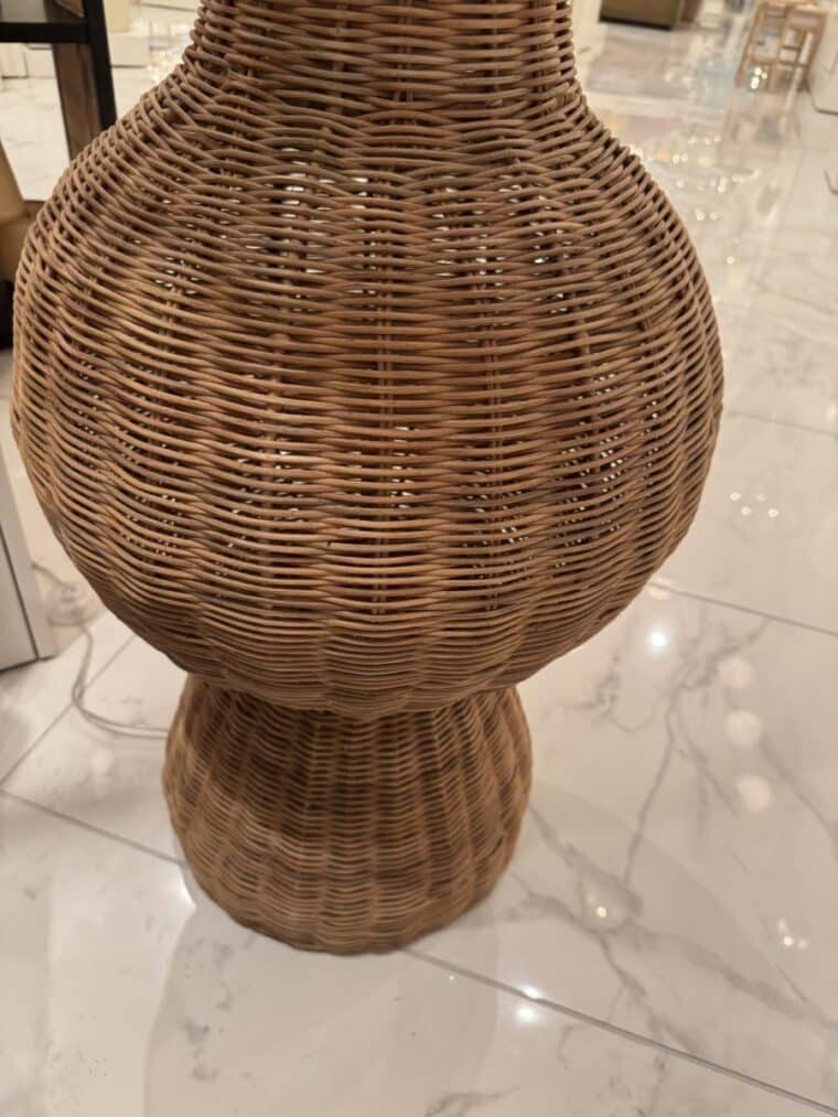 Flared Empire Rattan Floor Lamp - Image 8