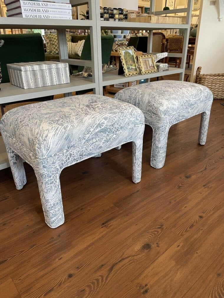 Stool Upholstered with Holly Hunt Fabric  - Image 6