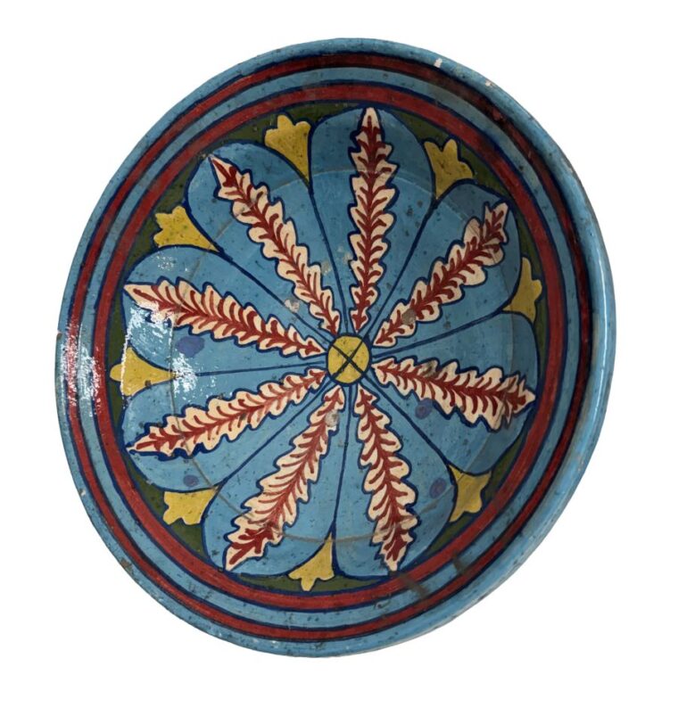 Vintage Blue and Red Vintage Morrocan Plate - Image 2