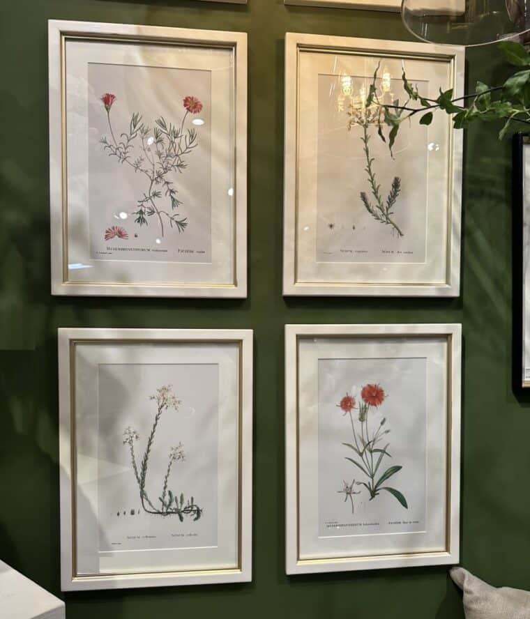 Set of 6 Blush Framed Flower Prints - Image 3