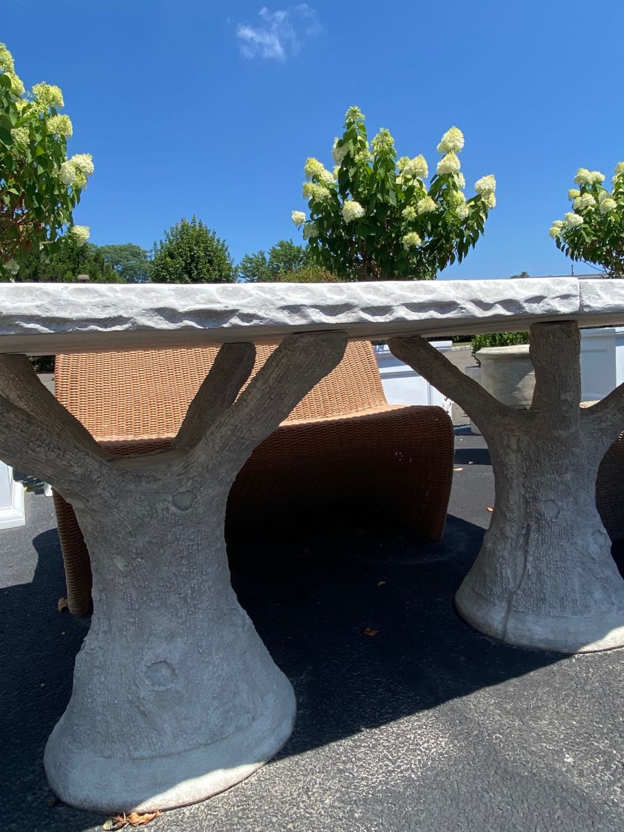 Outdoor Faux Bois Dining Table - Image 3