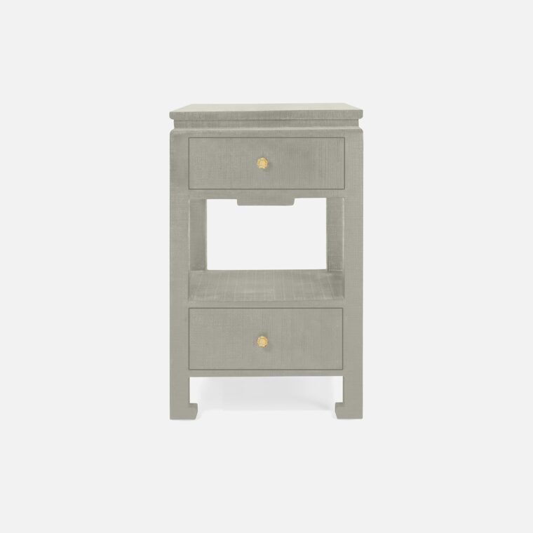 Small Wylder High Gloss Linen Nightstand - Image 2