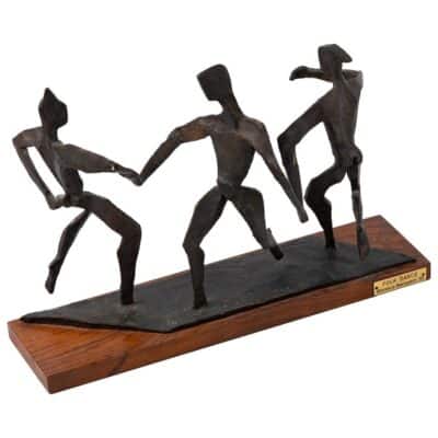 Vintage Bronze Folk Dancer Original Art
