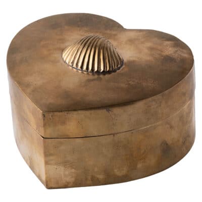 Vintage Brass Heart Box