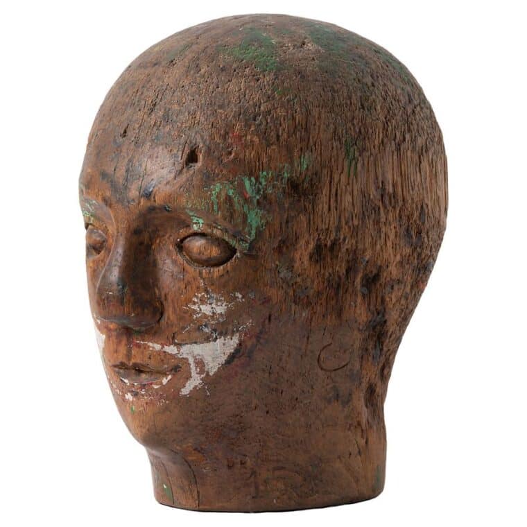 Antique Belgian Wooden Head
