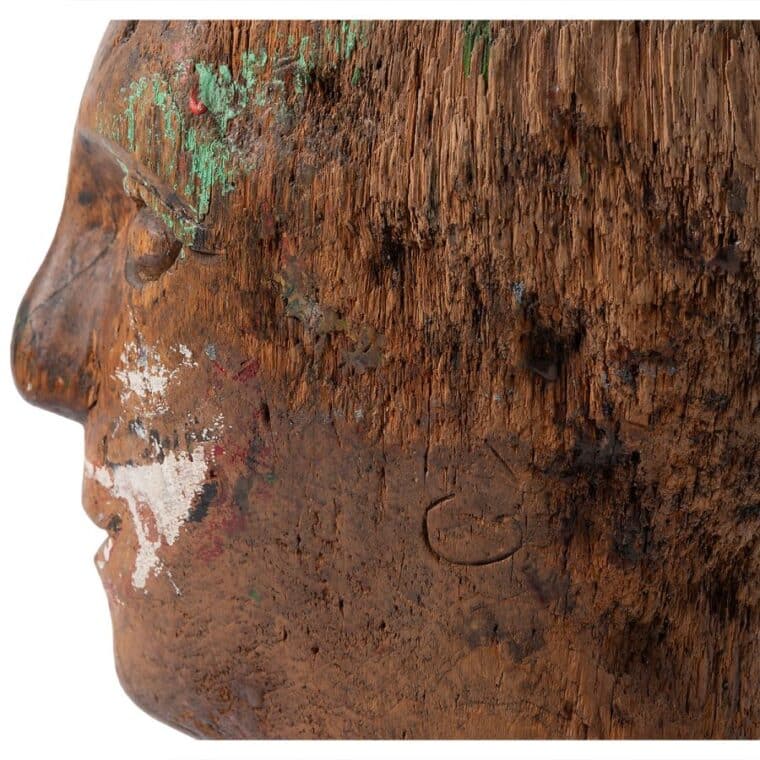 Antique Belgian Wooden Head - Image 9