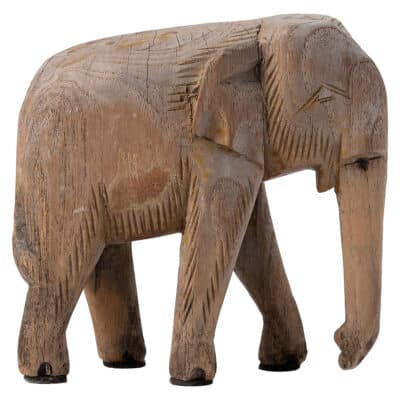 Small Carved Wood Elephant
