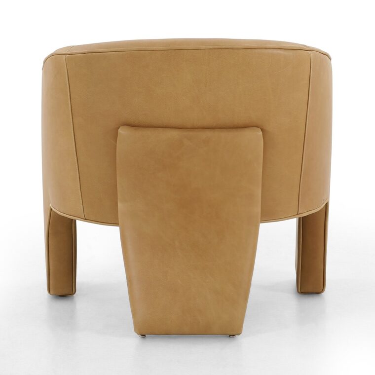 Three Legged Italian Leather Arm Chair - Image 5