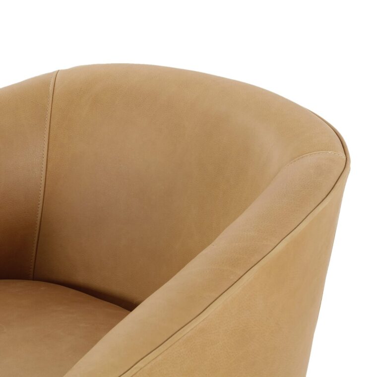 Three Legged Italian Leather Arm Chair - Image 6