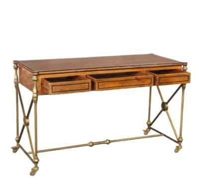 Louis Wood and Brass Writing Desk
