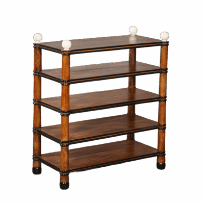 Andres Five Tier Table with Black and Cream Detail