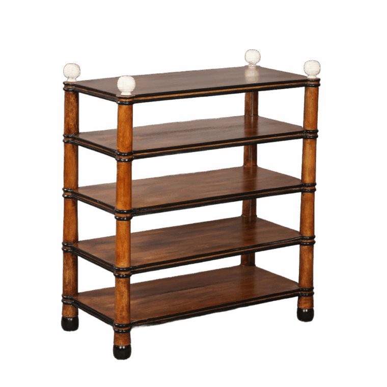 Andres Five Tier Table with Black and Cream Detail